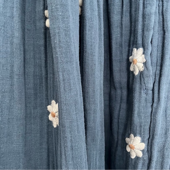 Free People Dahlia Embroidered Maxi Dress in Blue Coastal Combo - Picture 6 of 7